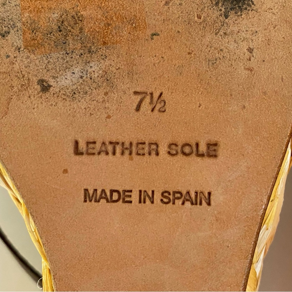 ROBERT CLERGERIE BROWN LEATHER STRAPS OPEN TOE BRAIDED ESPADRILLE WEDGES - Picture 9 of 9